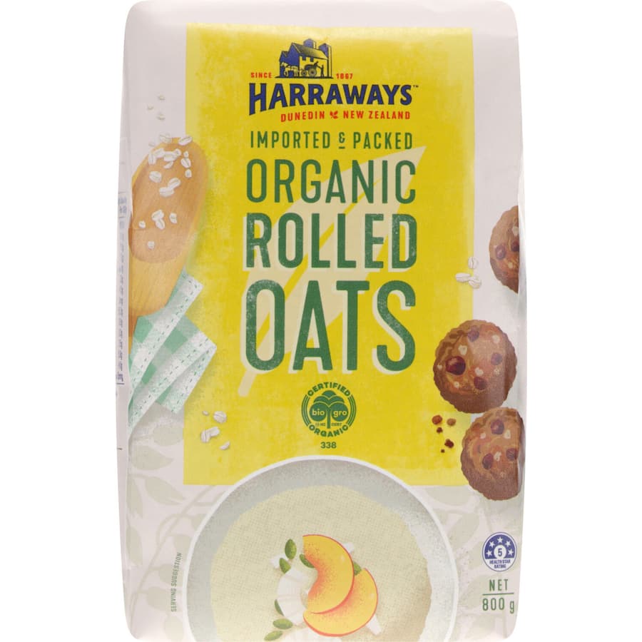 Harraways Organic Rolled Oats Porridge 800g