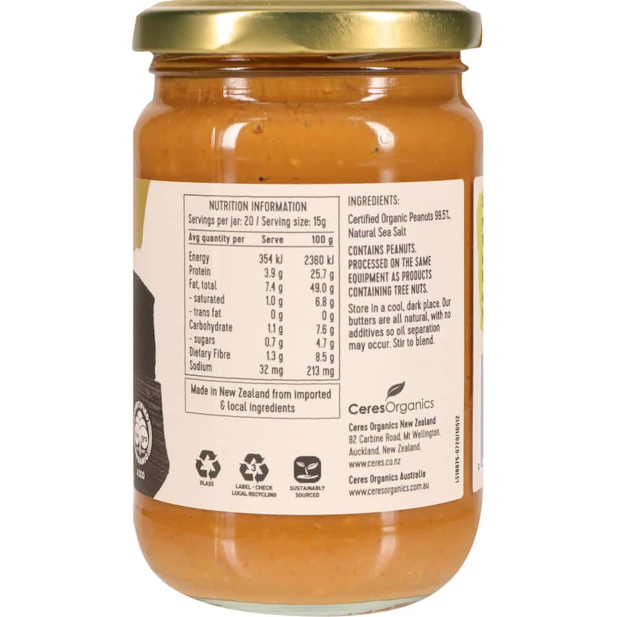 Ceres Organics Peanut Butter Crunchy 300g