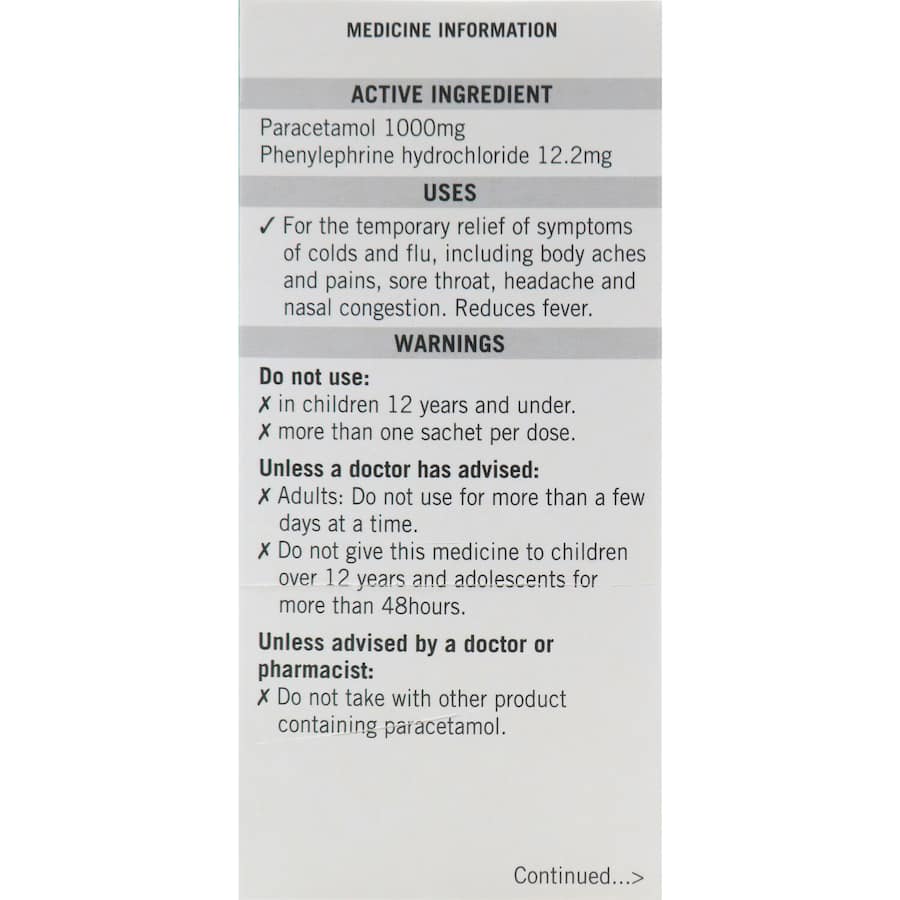 Lemsip Max Decongestant Cold & Flu Blackcurrant Hot Drink Sachets 10pack