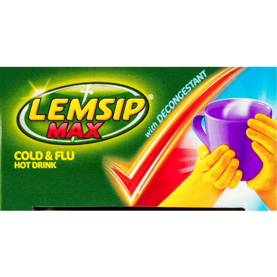 Lemsip Max Decongestant Cold & Flu Blackcurrant Hot Drink Sachets 10pack