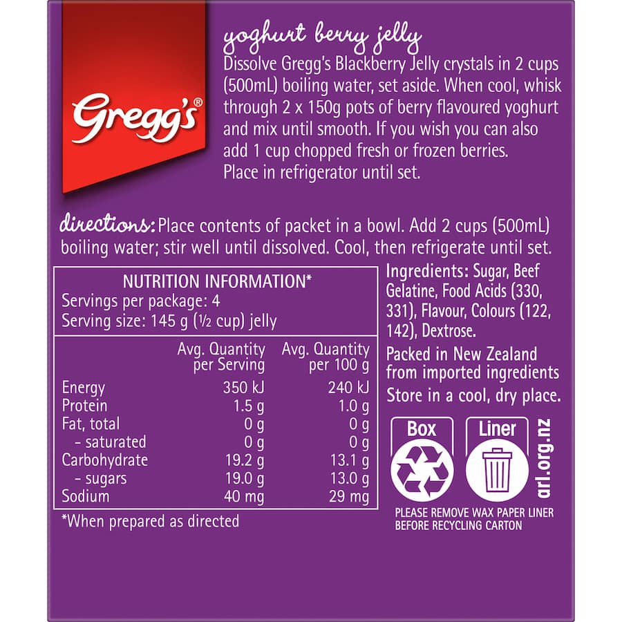 Greggs Jelly Blackberry Box 85g