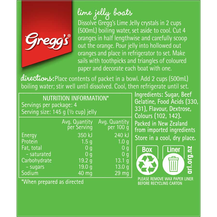 Greggs Jelly Lime Box 85g