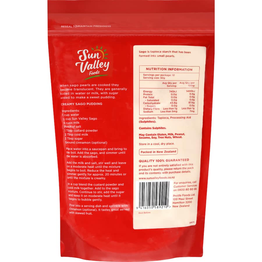 Sun Valley Foods Sago Dessert 500g