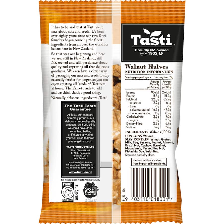 Tasti Walnuts Halves Pkt 70g
