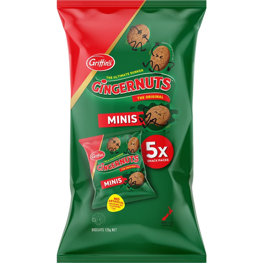 Griffins Biscuits Gingernut Minis 125g Multipack 5pack