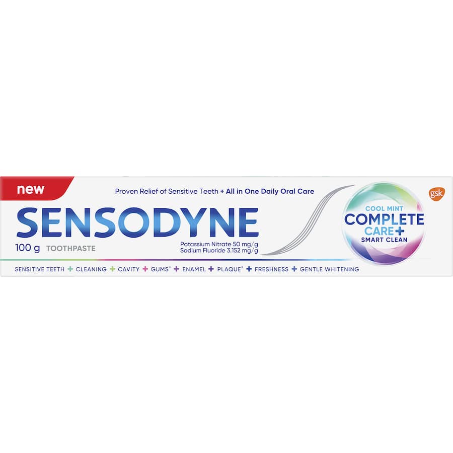 Sensodyne Sensitive Teeth Toothpaste Extra Fresh Complete Care And Smart Clean 100g
