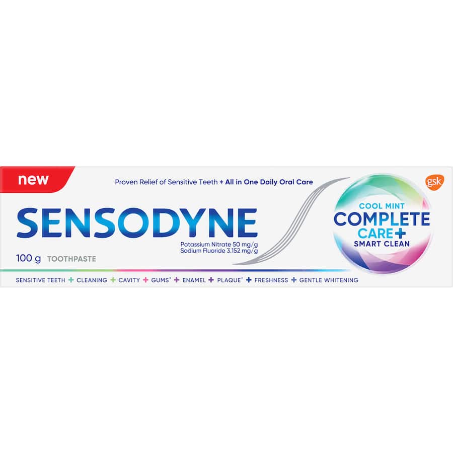 Sensodyne Sensitive Teeth Toothpaste Cool Mint Complete Care And Smart Clean 100g