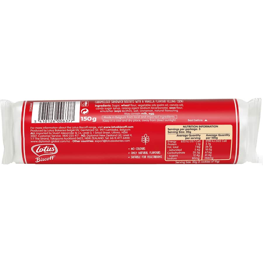 Lotus Creme Filled Biscuits Vanilla Sandwich 150g