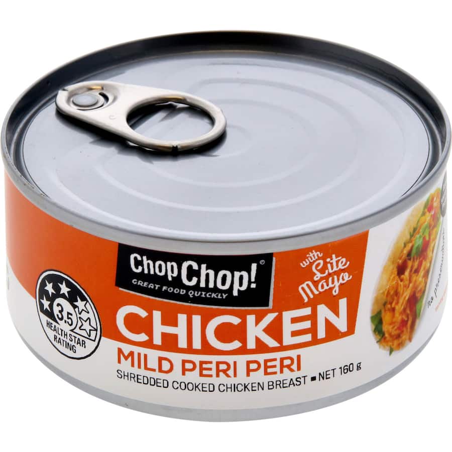 Chop Chop! Canned Chicken Mild Peri Peri Tear tab can 160g