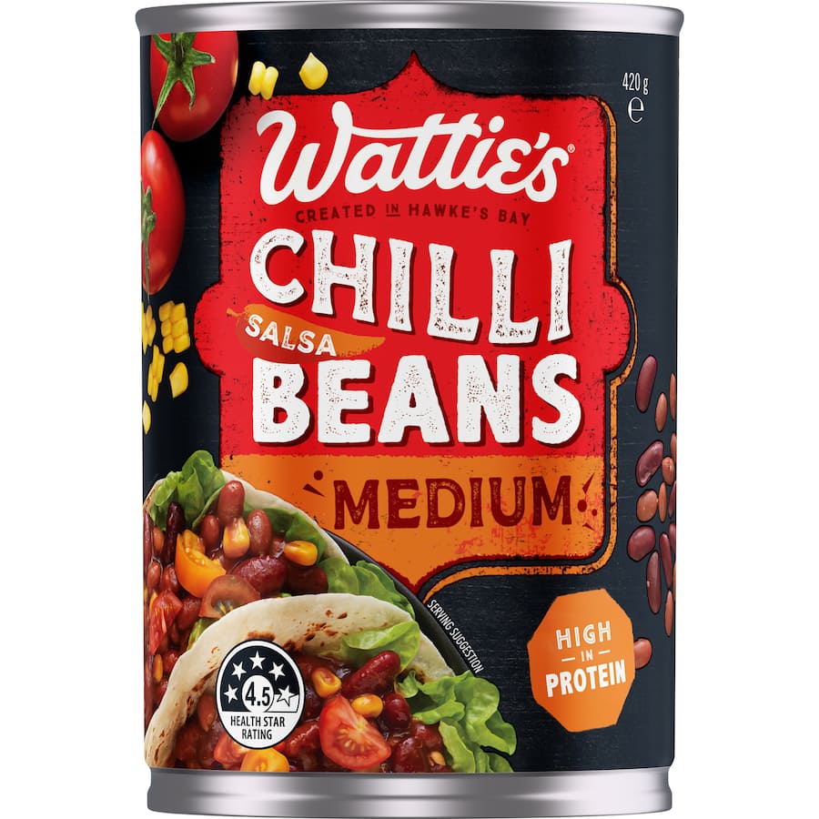 Watties Salsa Chilli Beans Medium  420g