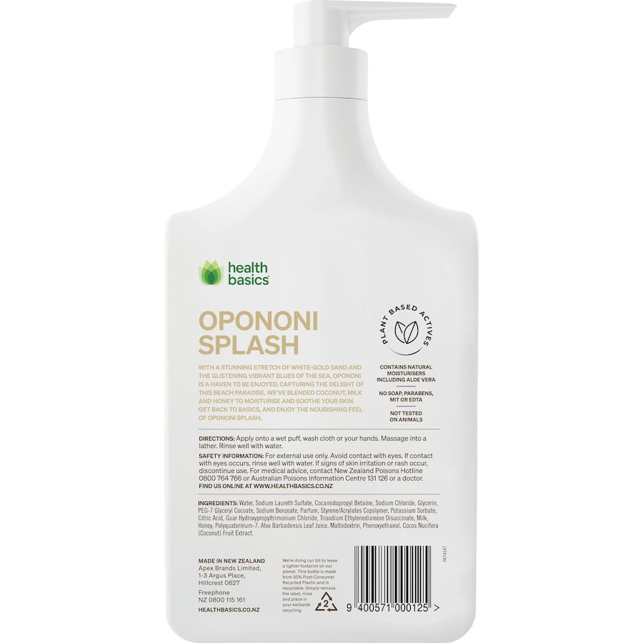 Health Basics Body Wash Opononi Splash 950mL
