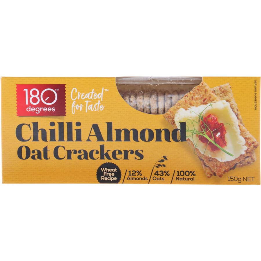 180 Degrees Crackers Chilli Almond Oat 150g