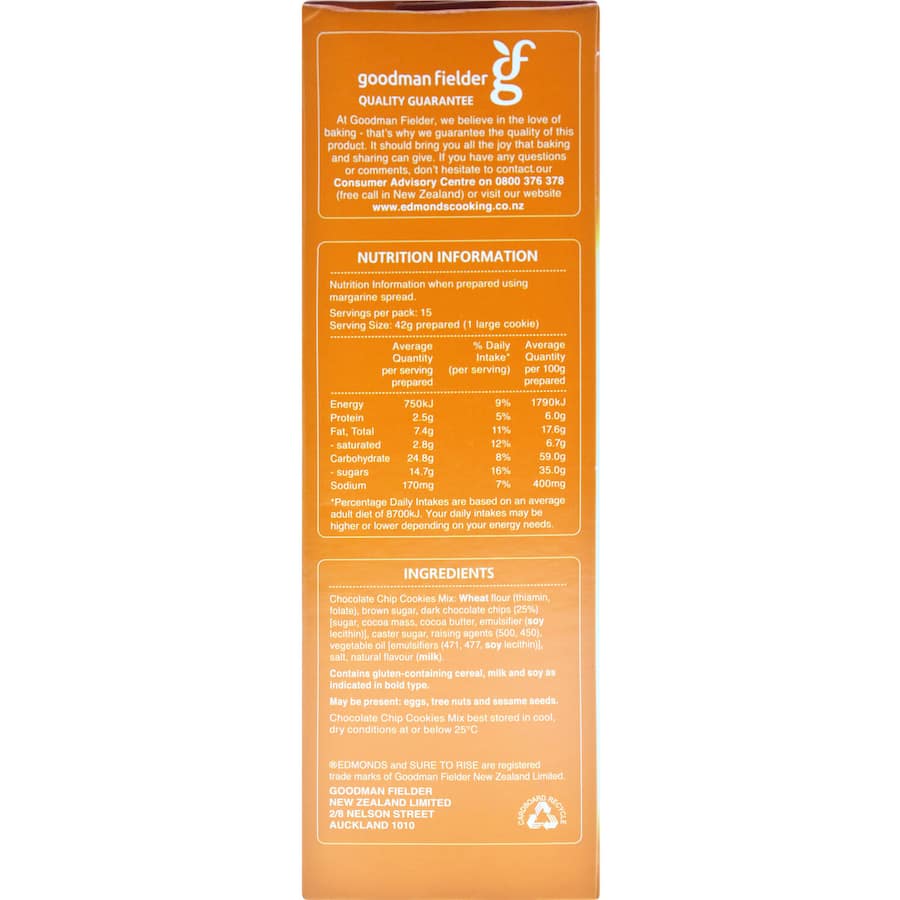 Edmonds Cookie Mix Chocolate Chip 485g