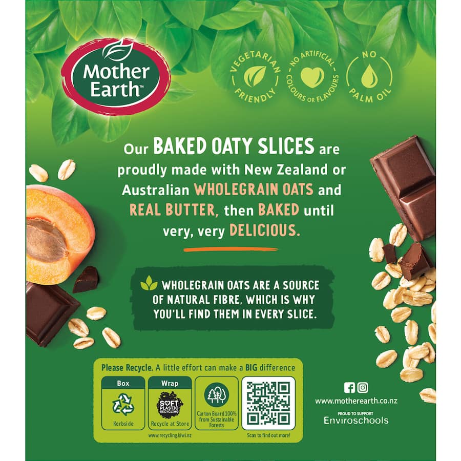 Mother Earth Oaty Slices Oat Bars Apricot Chocolate 6pk 240g