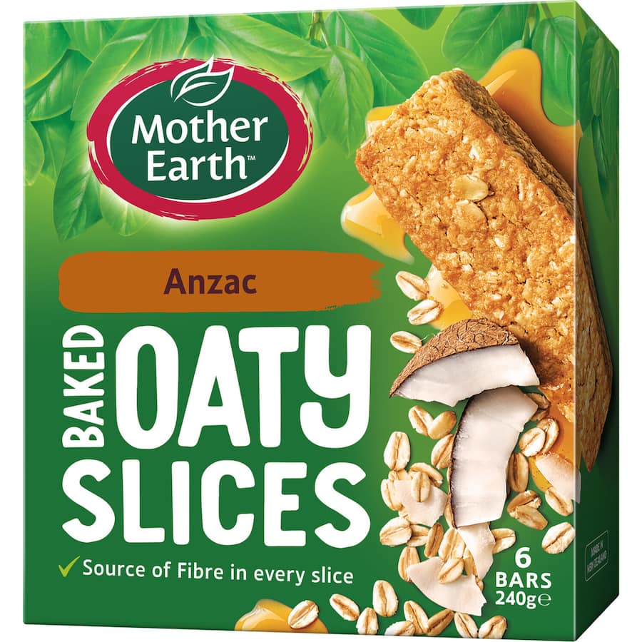 Mother Earth Oaty Slices Oat Bars Anzac 6pk 240g