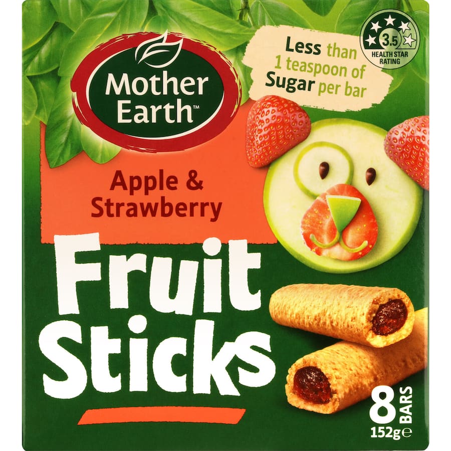 Mother Earth Fruit Sticks Apple & Strawberry 8pk 152g