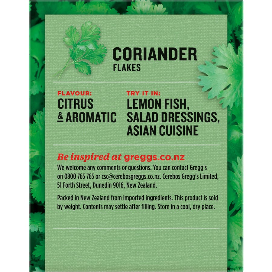 Greggs Coriander Flakes Box 7g