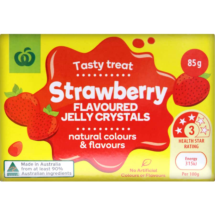 Woolworths Jelly Crystals Strawberry Flavoured 85g
