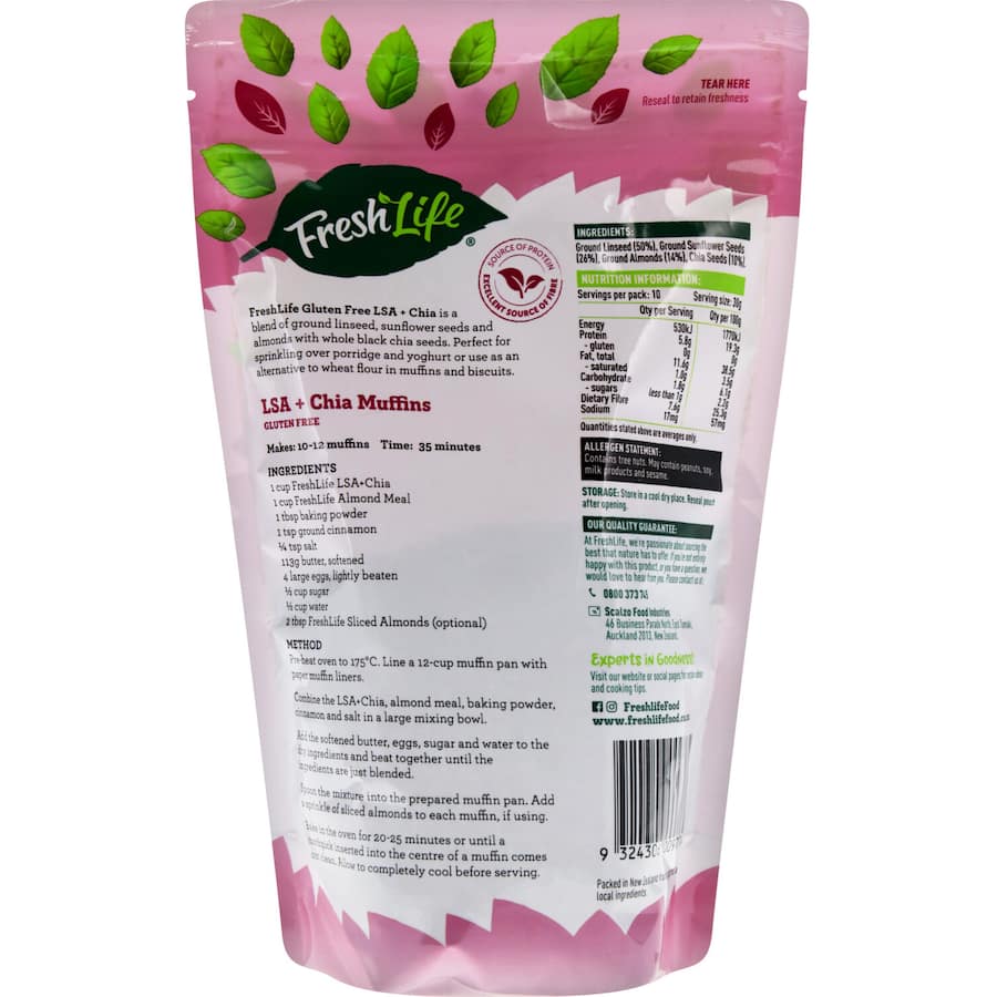 Freshlife Lsa & Chia Ground-  Gluten Free 300g