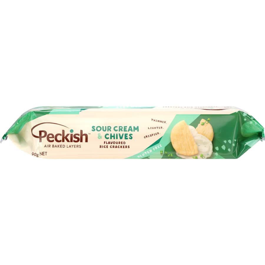 Peckish Rice Crackers Sour Cream & Chives 90g