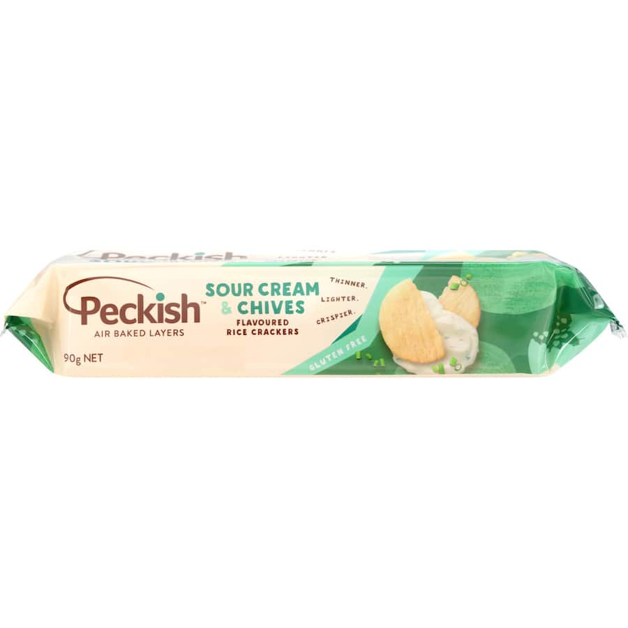 Peckish Rice Crackers Sour Cream & Chives 90g