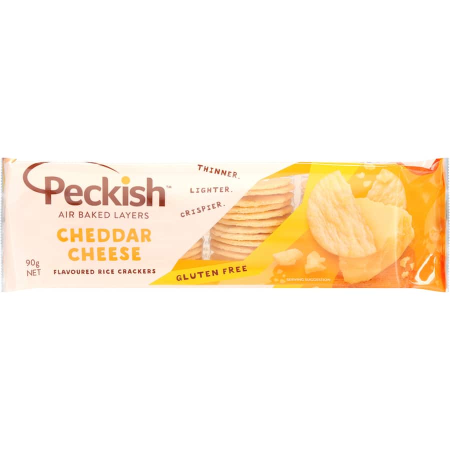 Peckish Rice Crackers Cheddar Cheese 90g