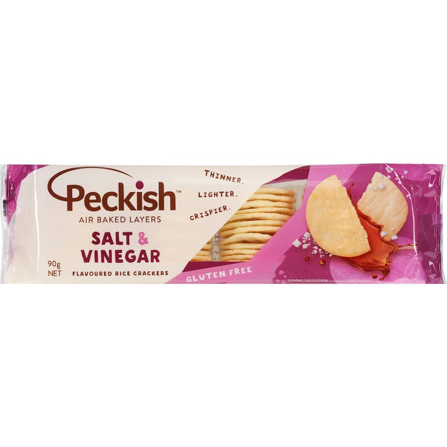 Peckish Rice Crackers Salt & Vinegar 90g