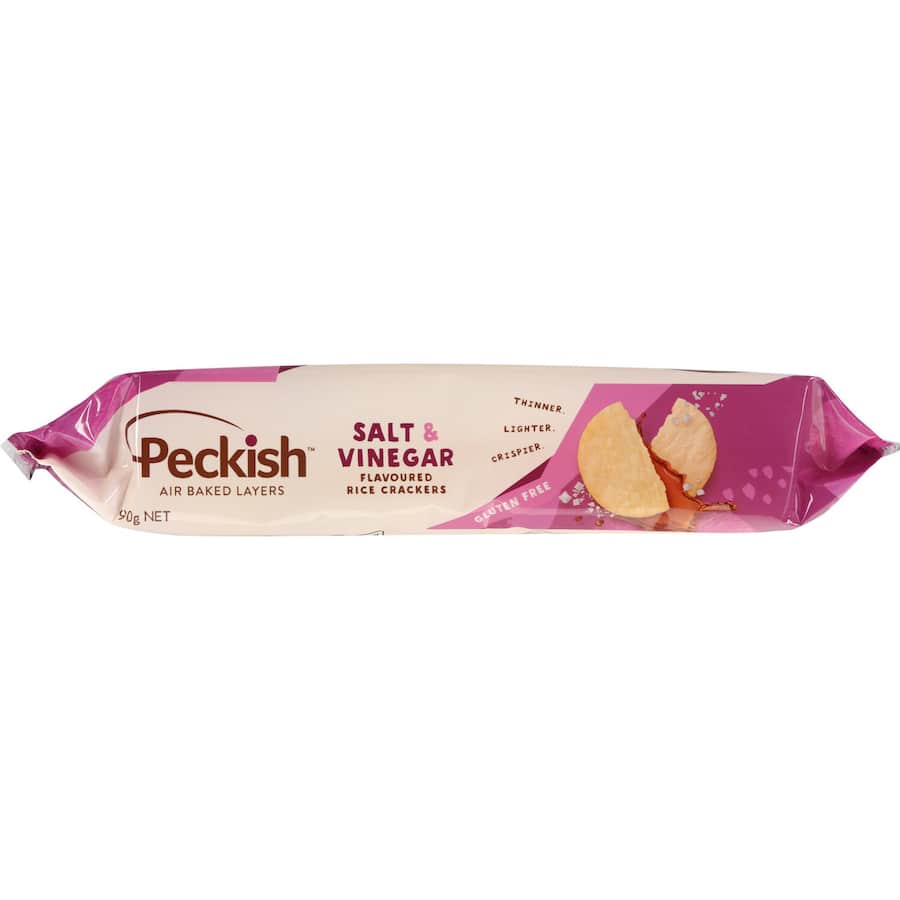 Peckish Rice Crackers Salt & Vinegar 90g
