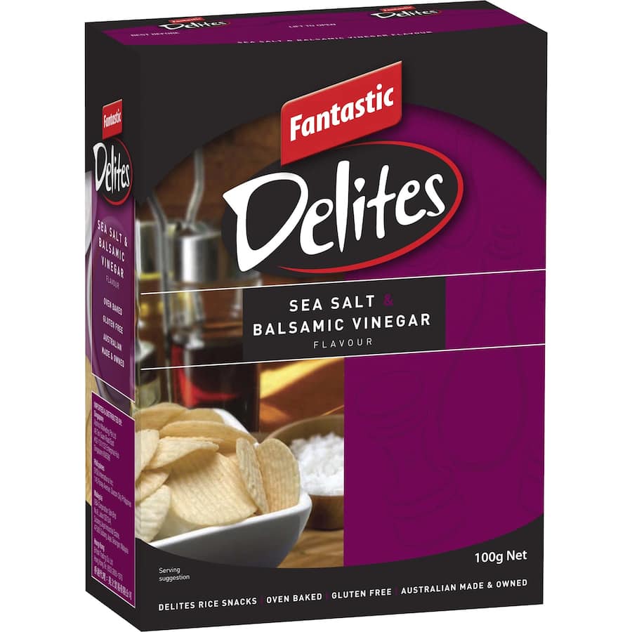 Fantastic Delites Rice Snacks Sea Salt &  Balsamic Vinegar 100g