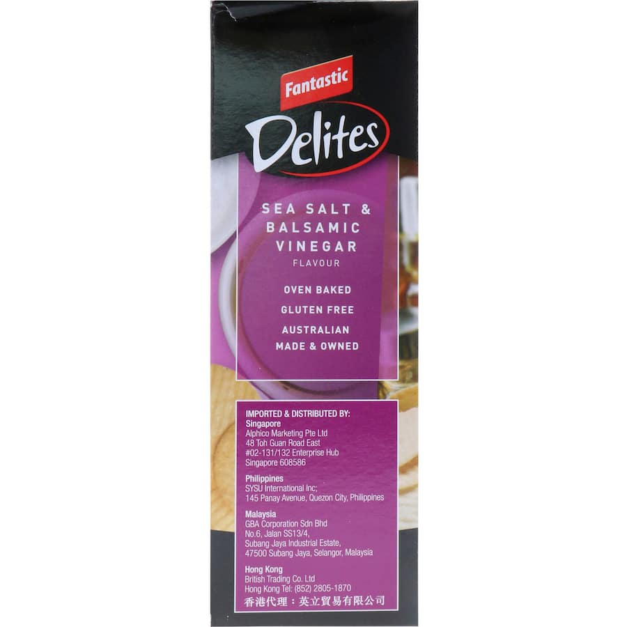 Fantastic Delites Rice Snacks Sea Salt &  Balsamic Vinegar 100g