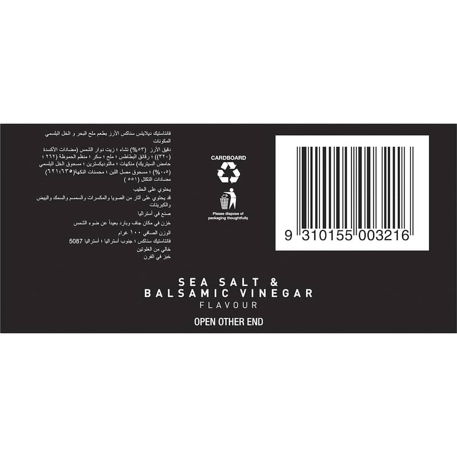 Fantastic Delites Rice Snacks Sea Salt &  Balsamic Vinegar 100g