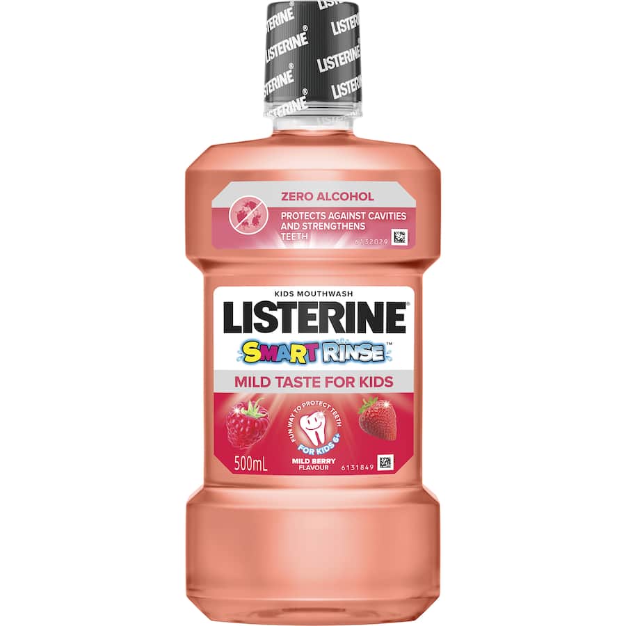 Listerine Kids Mouthwash Smart Rinse Berry 500mL