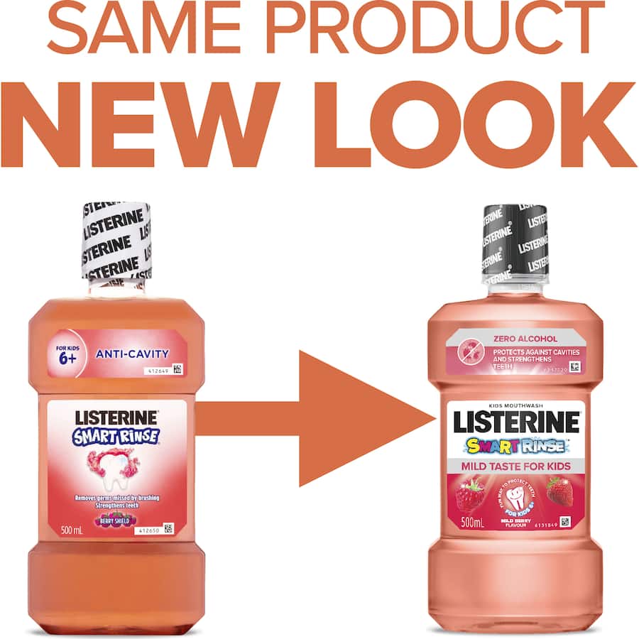 Listerine Kids Mouthwash Smart Rinse Berry 500mL
