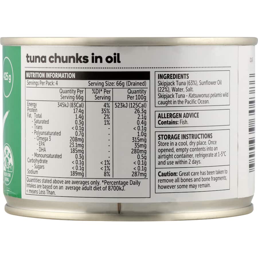 Essentials Tuna Chunks In Oil Can 425g