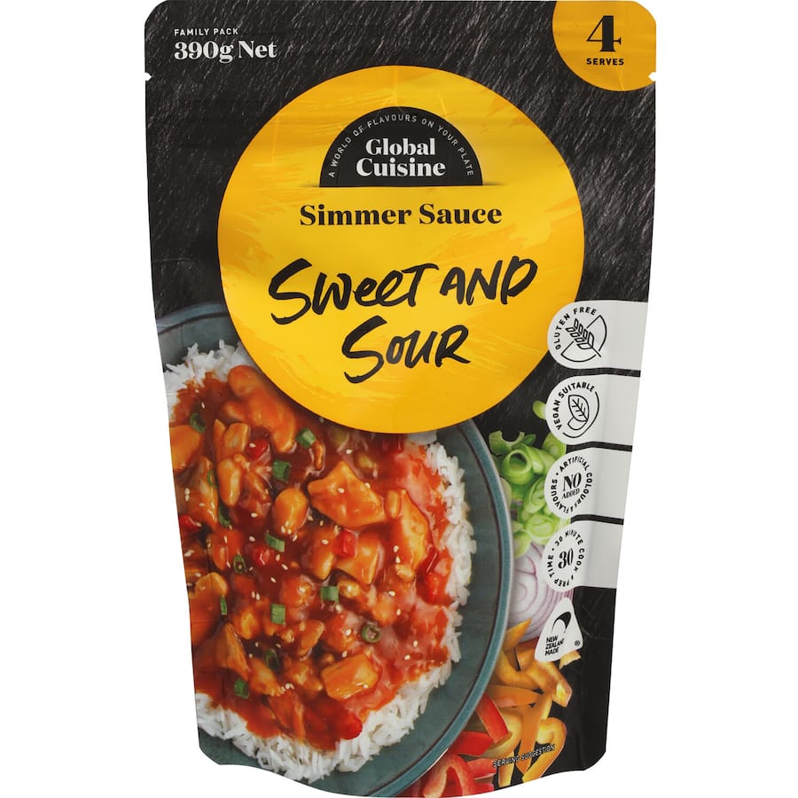 Global Cuisine Stir Through Meal Base Sweet & Sour Sauce Pouch 390g