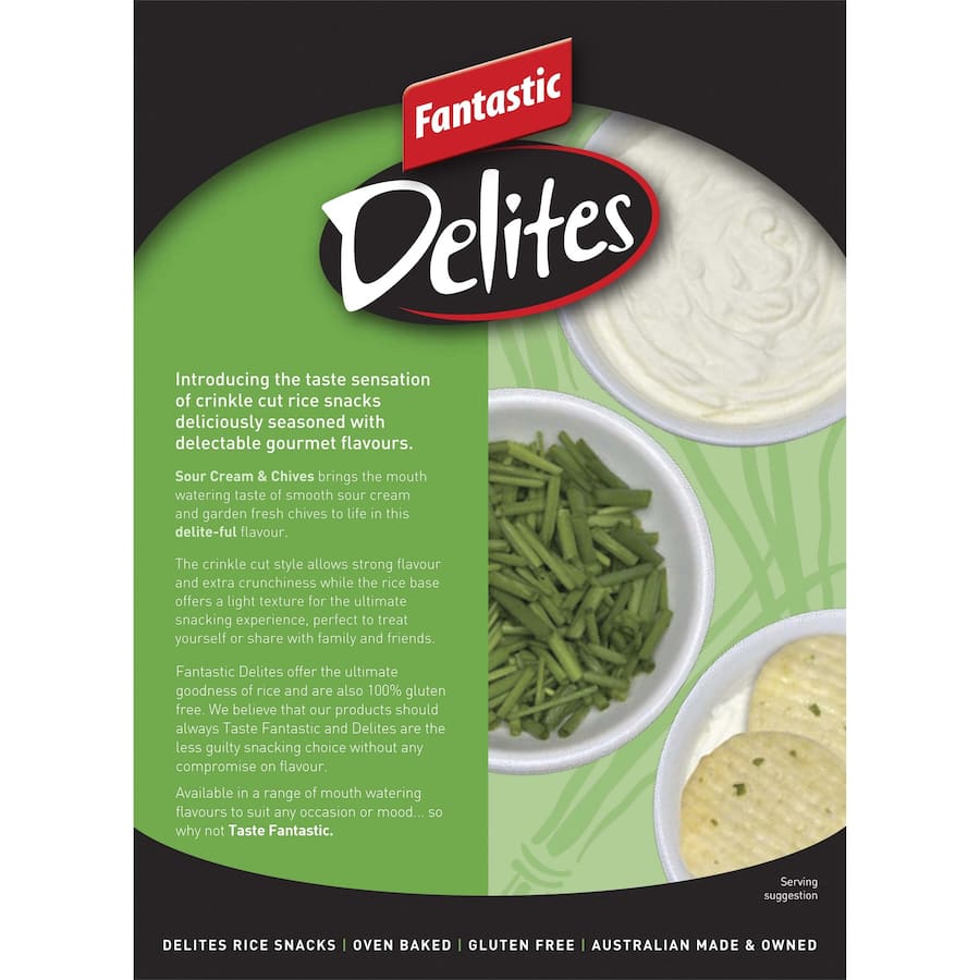 Fantastic Delites Rice Crackers Sour Cream & Chives 100g