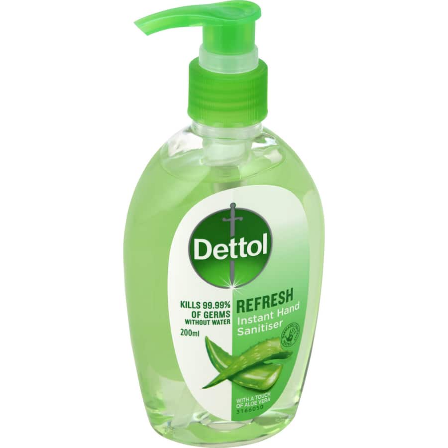 Dettol Instant Hand Sanitiser Refresh With Aloe Vera Pump 200mL
