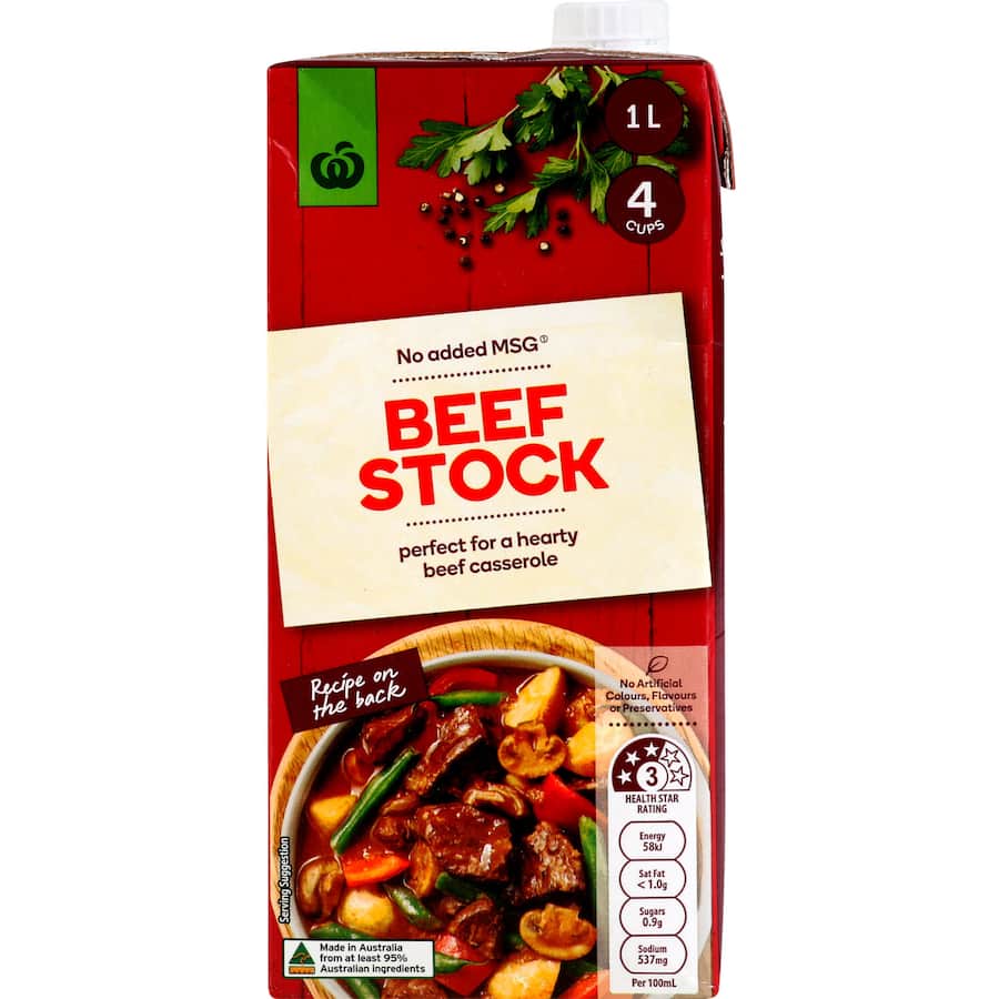 Woolworths Beef Stock Liquid Carton 1L