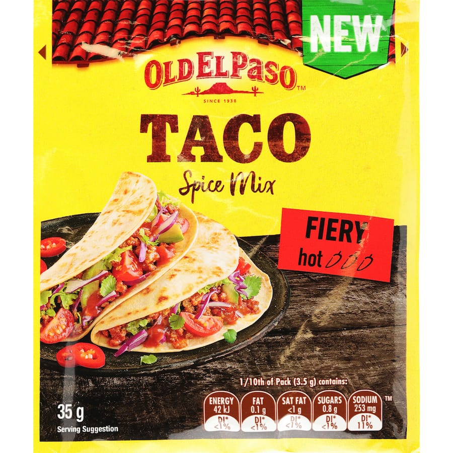 Old El Paso Taco Seasoning Fiery Spice Mix Sachet 35g