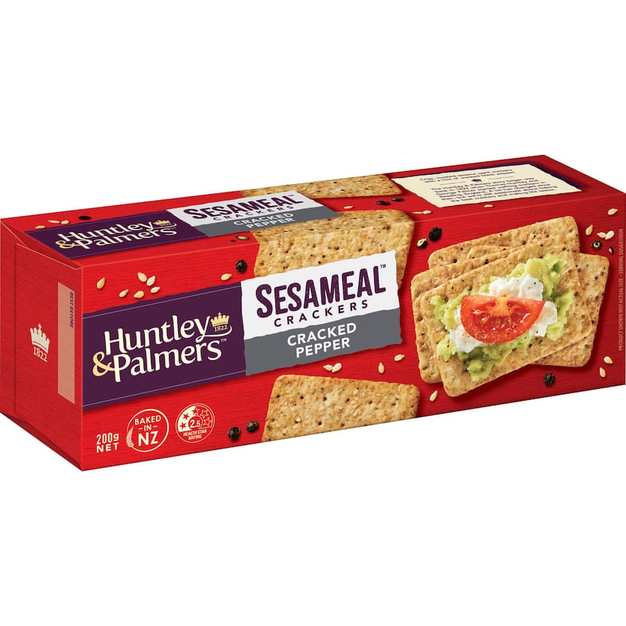 Huntley & Palmers Crackers Sesameal Cracked Pepper 200g