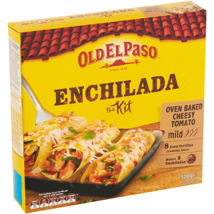 Old El Paso Enchilada Kit Oven Baked Cheesy Tomato 8 pack 520g