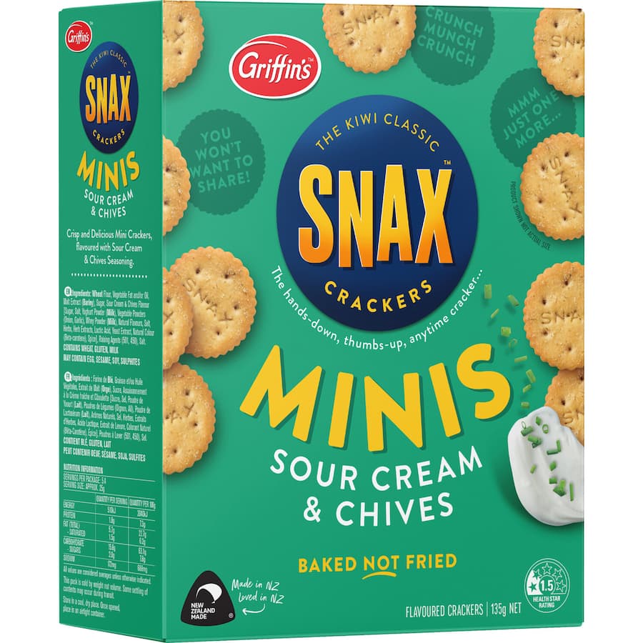 Griffin's Snax Crackers Sour Cream & Chives Minis 135g