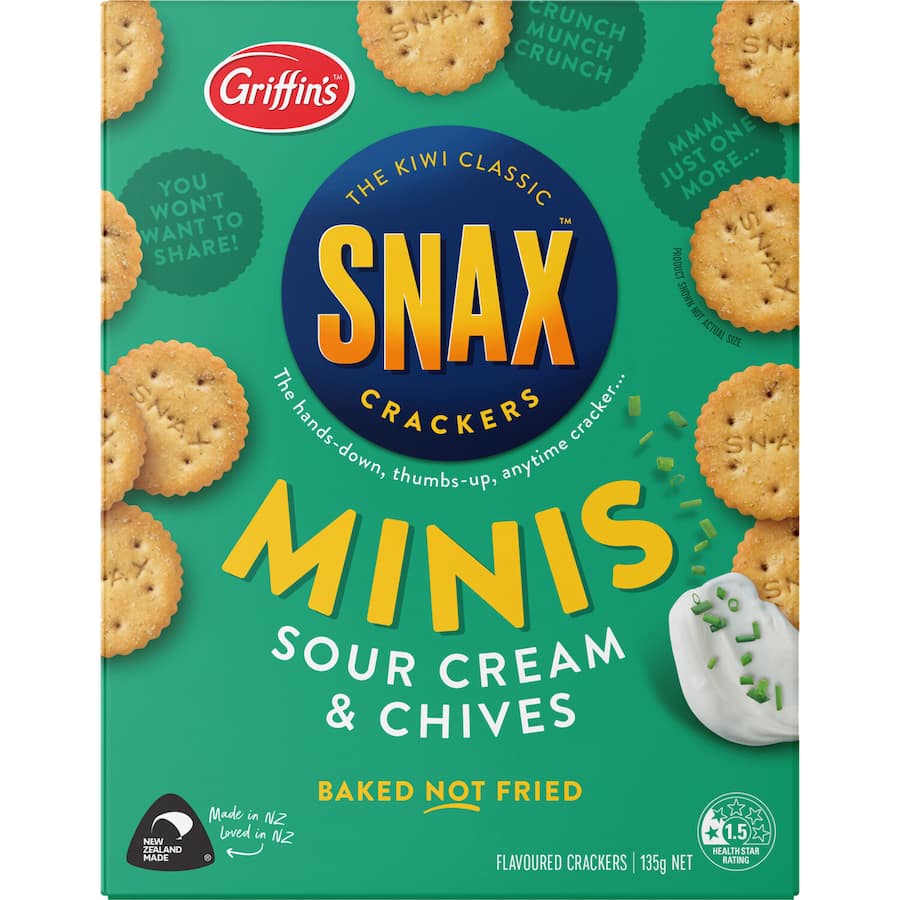 Griffin's Snax Crackers Sour Cream & Chives Minis 135g