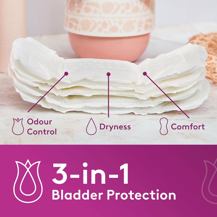 Poise Womens Continence Pads Extra Long Liners 22pack