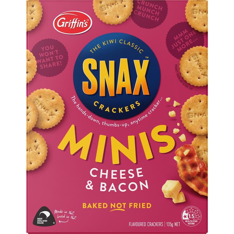 Griffin's Snax Crackers Cheese & Bacon Minis 135g