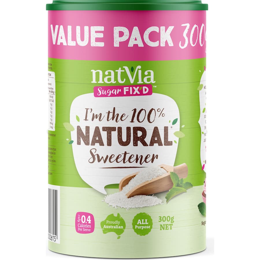 Natvia Sugar Substitute Stevia White Sweetener Cannister 300g