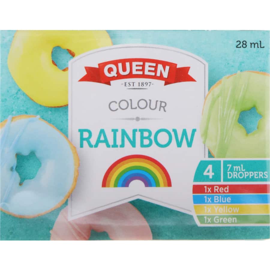 Queen Food Colour Multi Pack Dropper bottles 4pack