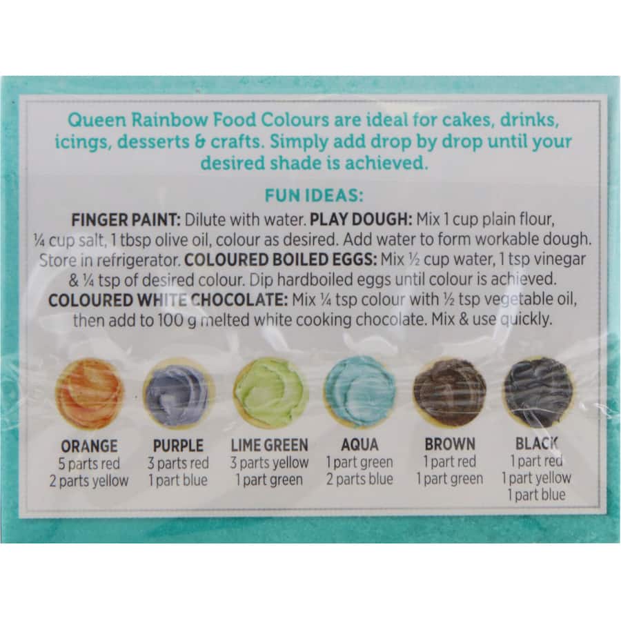 Queen Food Colour Multi Pack Dropper bottles 4pack