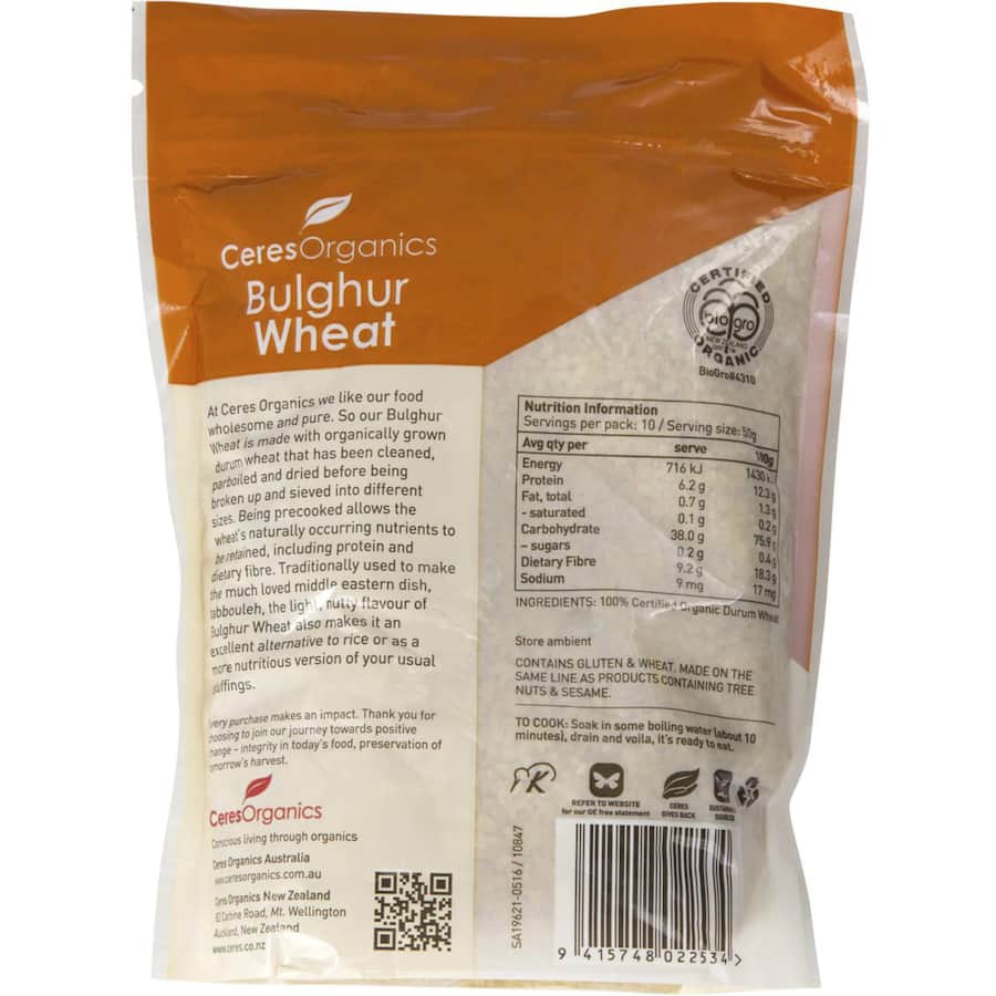Ceres Organics Bulghur Wheat Organic 500g