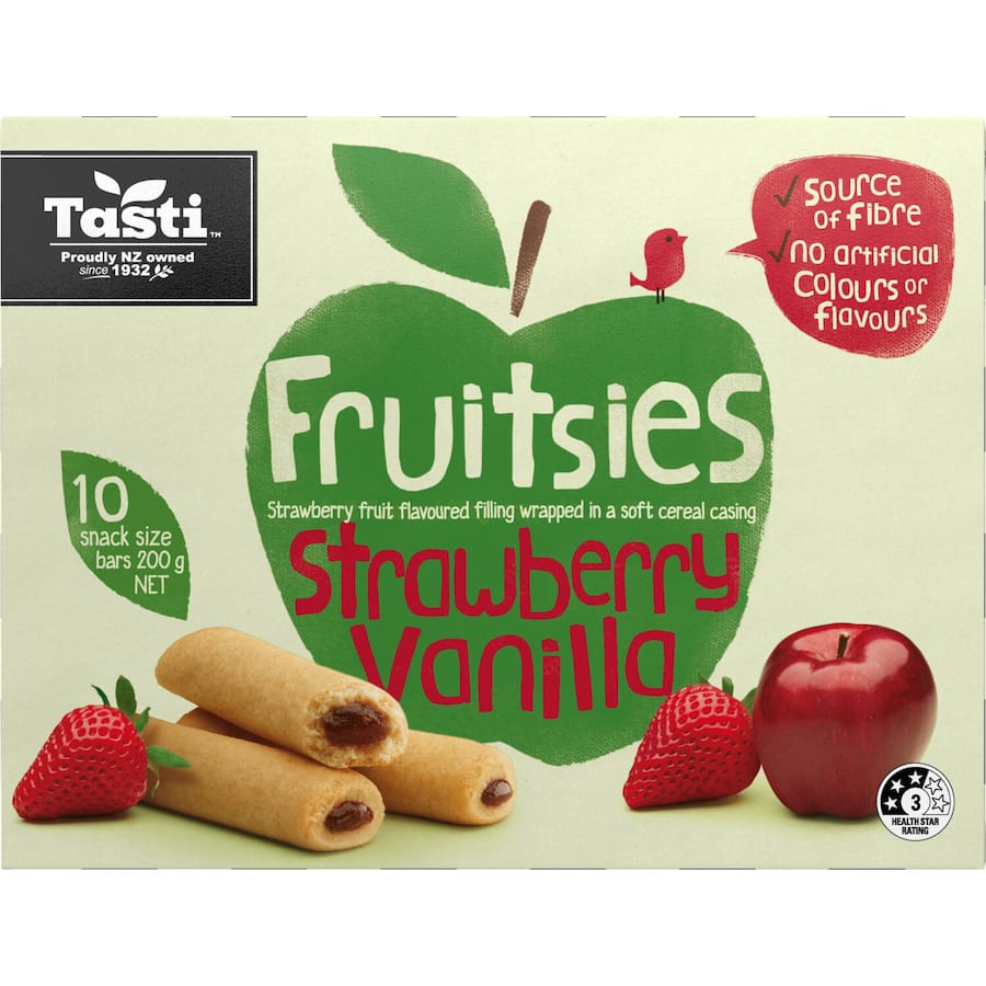 Tasti Fruitsies Fruit Sticks Strawberry Vanilla 10pk 200g